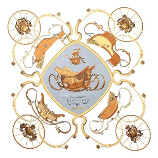Hermès Springs Silk Scarf 1988 Designed by Philippe Ledoux For Sale