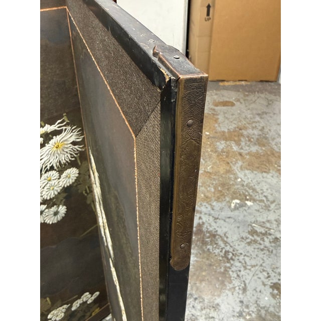 Japanese Byōbu Four Panel Screen Divider, Antique For Sale In San Francisco - Image 6 of 12