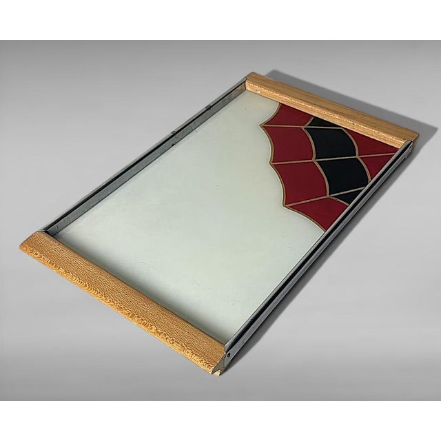 Art Deco Art Deco French Opaline Glass Tray With Reverse-Painted Decoration For Sale - Image 3 of 17