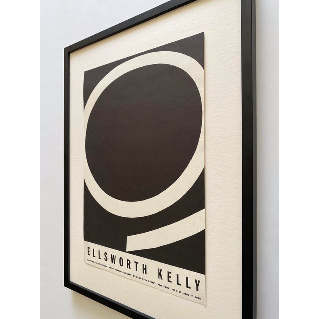 Ellsworth Kelly Vintage 1959 Mid Century Modernist Lithograph Print " Running White " Framed Minimalist Exhibition Poster For Sale - Image 13 of 18