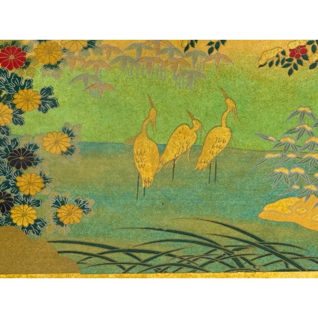 Paper Sōgara Yūzen Japanese Artwork, Framed For Sale - Image 7 of 12
