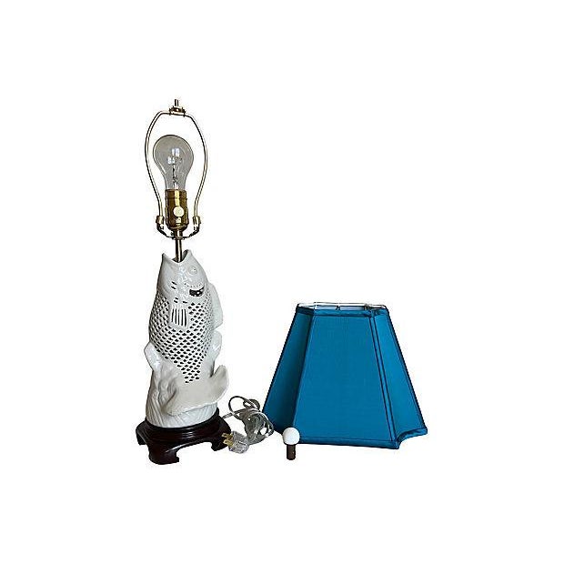 Blanc De Chine Koi Fish Lamp & Shade Chairish