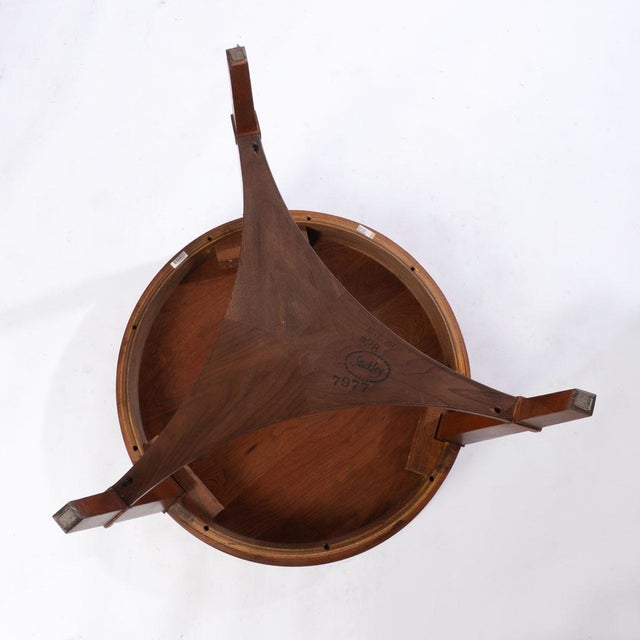 Round Stickley Table With Brass Inlay For Sale - Image 12 of 12