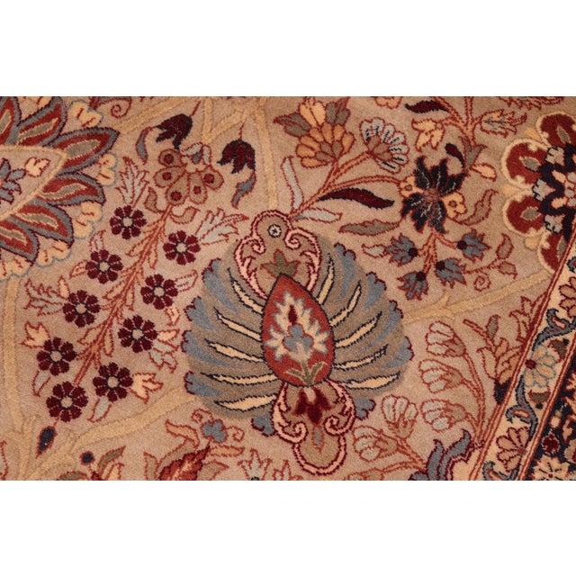 Shabby Chic 1990's Pak-Persian Taupe/Blue Wool Rug - 6'2'' X 9'3'' For Sale - Image 4 of 9
