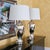 Pair of Vintage Mercury Glass Table Lamps With Light-Gray Drum Shades For Sale - Image 13 of 18