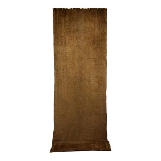 Antique Turkish Oushak Runner, Hand-Knotted Wool, Taupe, Early 1900s, 4' x 13' For Sale