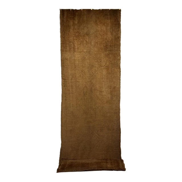 Antique Turkish Oushak Runner, Hand-Knotted Wool, Taupe, Early 1900s, 4' x 13' For Sale