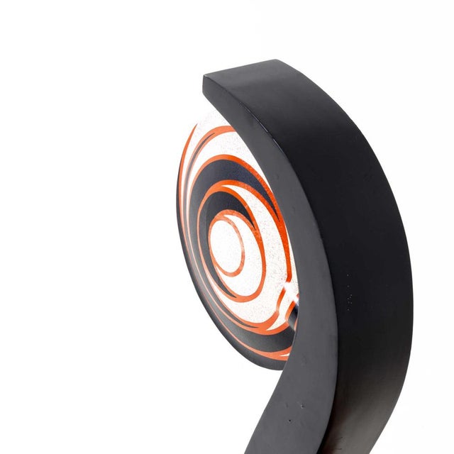 Wood Large Italian Snail Shaped Table Lamp For Sale - Image 7 of 13