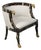 Mid 20th Century Italian Midcentury Horn Tub Chair with Gilt Rams' Heads and New Upholstery For Sale