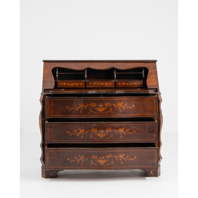 19th Century Fine Inlaid Secretary Desk For Sale - Image 10 of 16