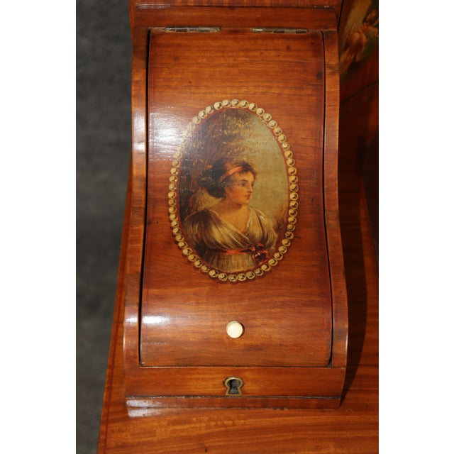 English Made Satinwood Adams Paint Decorated Carlton House Desk With Cubbies For Sale - Image 15 of 18