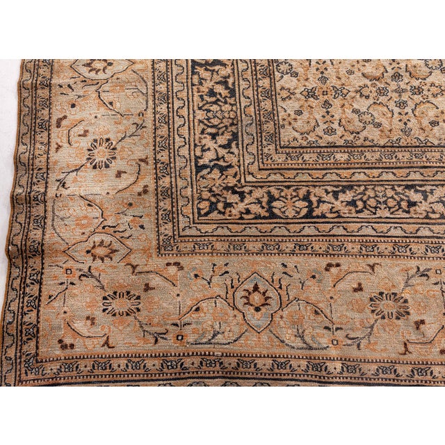 Textile Authentic 19th Century Persian Meshad Handmade Wool Carpet For Sale - Image 7 of 8
