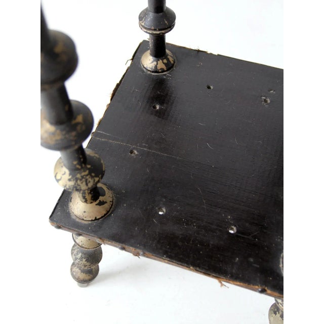 Antique Spool Table With Leather Top For Sale - Image 12 of 13