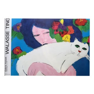 Walasse Ting, Girl with a Cat, 1987, Paper For Sale