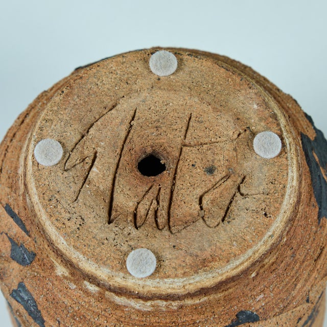Stoneware Table Planter with Black Glaze For Sale - Image 13 of 13