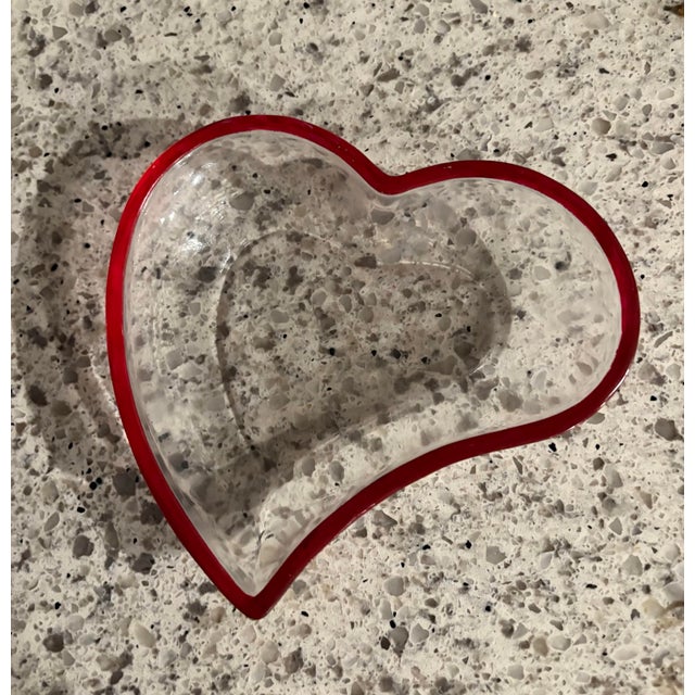 Perfect for Valentine’s Day-Vintage Crystal Glass Heart Dish or Bowl From Germany For Sale - Image 4 of 7