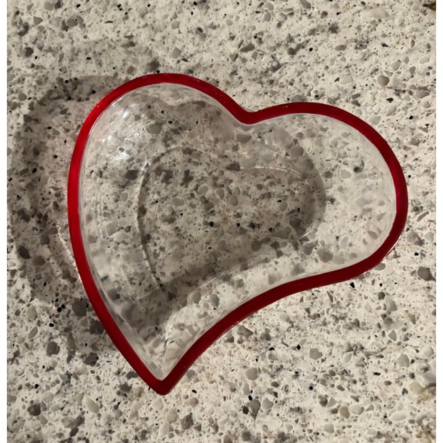 Vintage Crystal Glass Heart Dish or Bowl From Germany, 7.5” Wide For Sale - Image 4 of 7