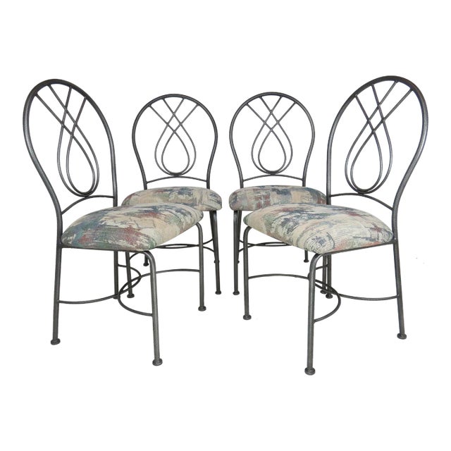 Vintage Chromcraft Dining Side Chairs With Metal Frames - Set of 4 For Sale