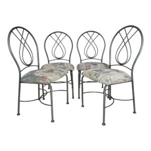 Vintage Chromcraft Dining Side Chairs With Metal Frames - Set of 4