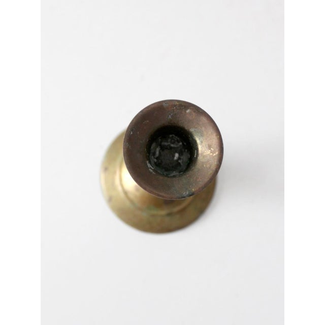 Mid 20th Century Vintage Brass Candlestick Holder For Sale - Image 5 of 8