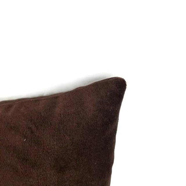 Solid Dark Brown Velvet Lumbar Pillow Cover 10.5" X 20" Chairish
