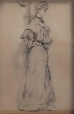 Acatius Lino, Female Figure, Pencil Drawing on Paper