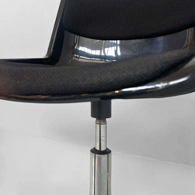 Italian Modern Black Office Chair by Osvaldo Borsano for Tecno, 1970s For Sale - Image 10 of 18