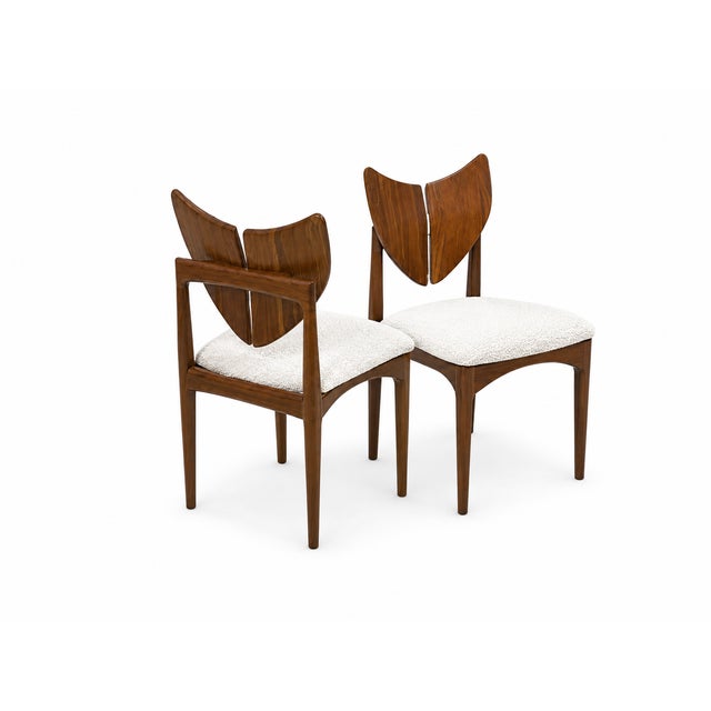 Mid Century Style Solid Walnut Butterfly Dining Chairs - Set of 6 For Sale - Image 4 of 5