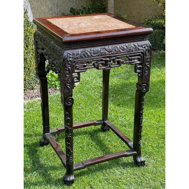 Gold Chinese Side Table in Hardwood For Sale - Image 8 of 8