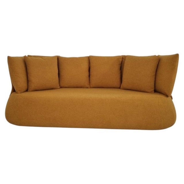 Textile Fat Sofa in Mustard Bouclé Fabric from B&B Italia For Sale - Image 7 of 7