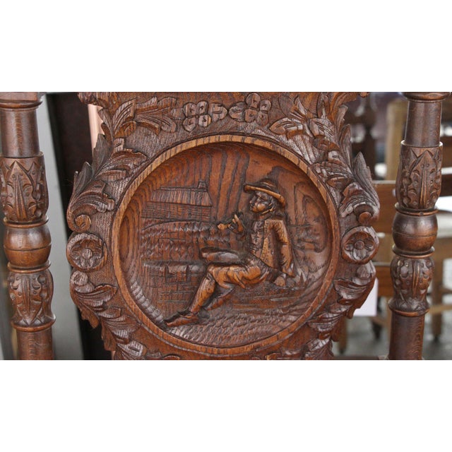 Set of 6 Antique English Renaissance Carved Wood Chairs For Sale - Image 12 of 16