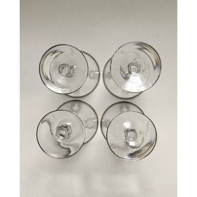 Glass 1960s Platinum Rimmed Footed Water Glasses - Set of 4 For Sale - Image 7 of 11