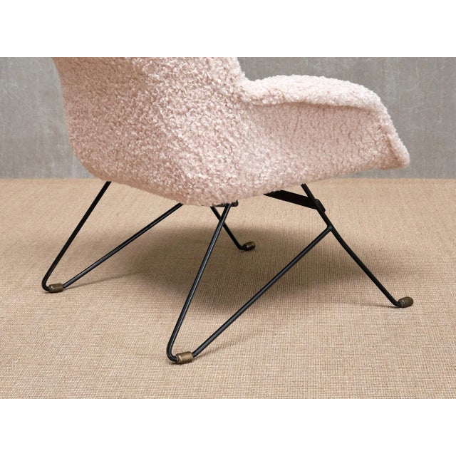 Armchair in Nude White Bouclé by Augusto Bozzi for Saporiti Italia, Italy, 1950s For Sale - Image 13 of 17