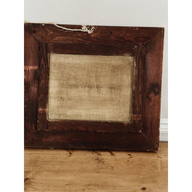 Antique Original French Oil Painting, The Storm That Rises For Sale - Image 10 of 11