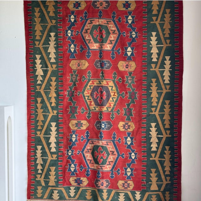 Large Turkish Rug with Predominantly Red Base, 1980s For Sale - Image 15 of 18