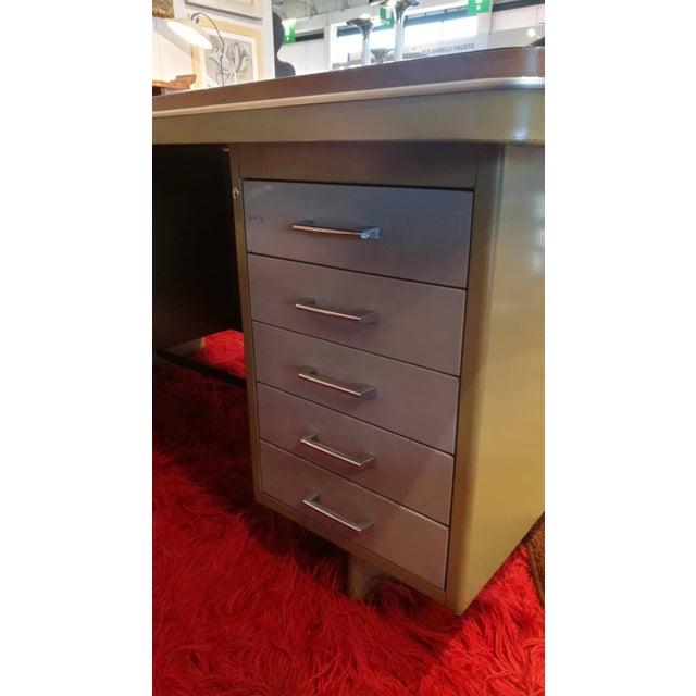 Metal Executive Desk in Lacquered and Laminated Metal from Anonima Castelli, 1950s For Sale - Image 7 of 12