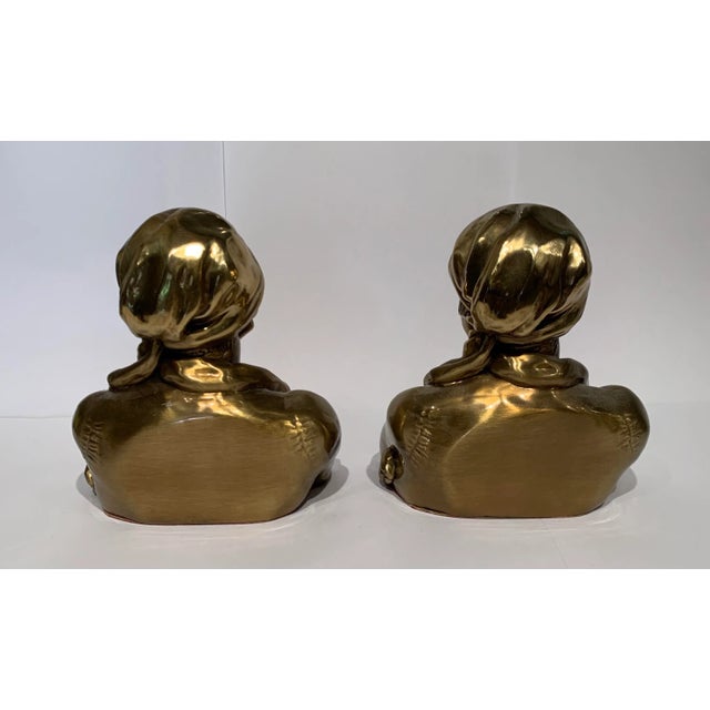 1950s Spanish Men Brass Statues - a Pair For Sale - Image 9 of 13