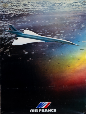 Air France Concorde Travel Poster by J. Bulté, 1977