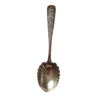 Victorian Assyrian Head Silverplate Sugar Spoon - Rogers Bros. For Sale