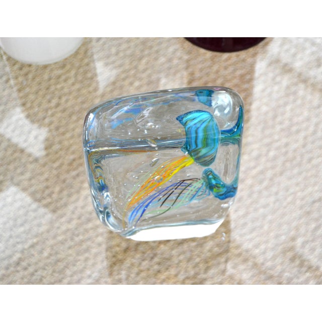 Glass Mid-Century Modern Italian Glass Studio of Murano Handcrafted Fish Aquarium For Sale - Image 7 of 12