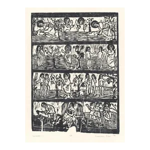 1998 Francesca Pitto Genesis Woodblock Print