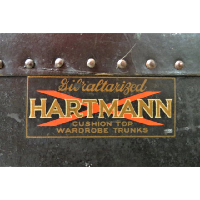 American Vintage Hartmann Cushion Top Wardrobe Trunk For Sale - Image 3 of 13