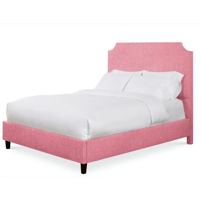 Modern Reagan Queen Bedframe, Rose Linen For Sale - Image 3 of 4