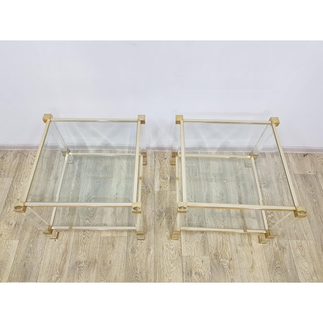 Hollywood Regency Hollywood Regency Tables in Glass by P. Vandel, Paris, 1970s, Set of 2 For Sale - Image 3 of 18