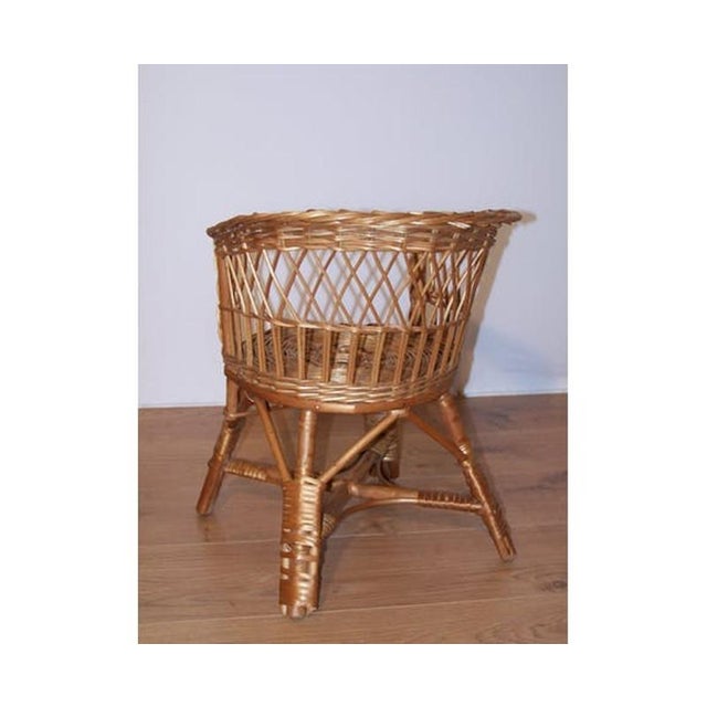 Mid-Century Modern Rattan Children's Armchair, 1960s For Sale - Image 3 of 5