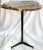 Wow, prehistoric meets Midcentury Modern with this iron based, petrified wood top pedestal side table. Stunning colors...
