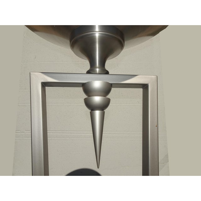 Metal 72" Tall Vintage Postmodern Silver Torchiere Floor Lamp For Sale - Image 7 of 13
