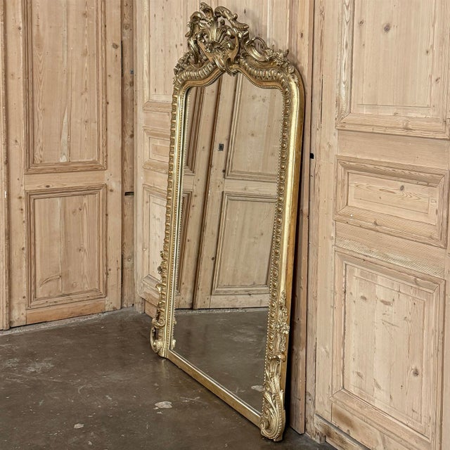 19th Century French Napoleon III Period Regence Style Gilded Mantel Mirror For Sale - Image 15 of 18