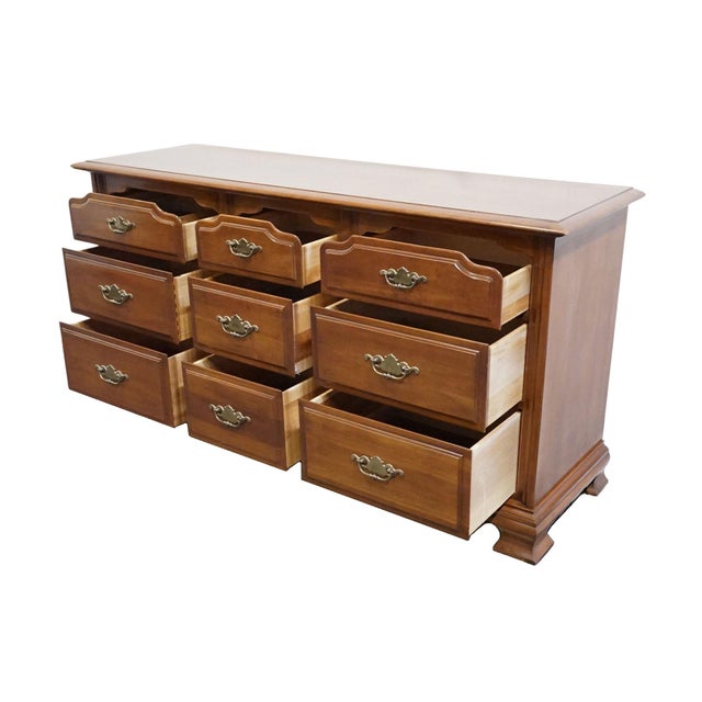 Permacraft / Sanford Solid Cherry Early American Traditional 62" Triple Dresser 79-02 For Sale In Kansas City - Image 6 of 13