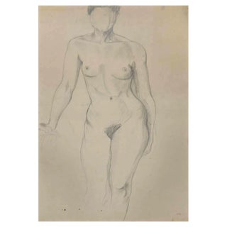 Jean Delpech, Nude, Original Pencil Drawing, Mid-20th Century For Sale